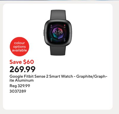 Google Fitbit Sense 2 Smart Watch - Graphite/Graphite Aluminum