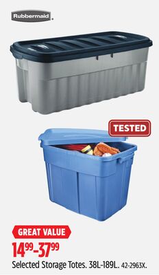Selected Storage Totes. 38L-189L.