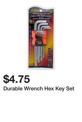 Durable Wrench Hex Key Set