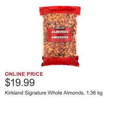 Kirkland Signature Whole Almonds, 1.36 kg