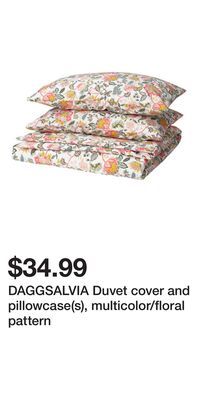 DAGGSALVIA Duvet cover and pillowcase(s), multicolor/floral pattern