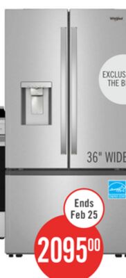 Whirlpool 36" 30 Cu. Ft. French-Door Refrigerator with Dual Ice Makers - Stainless Steel - WRFF3736SZ
