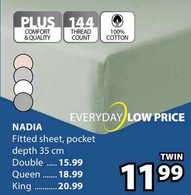 NADIA Fitted sheet, pocket depth