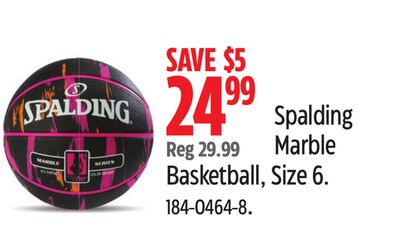 Spalding Marble Basketball, Size 6.