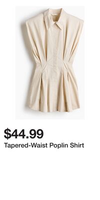 Tapered-Waist Poplin Shirt