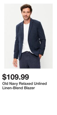 Old Navy Relaxed Unlined Linen-Blend Blazer