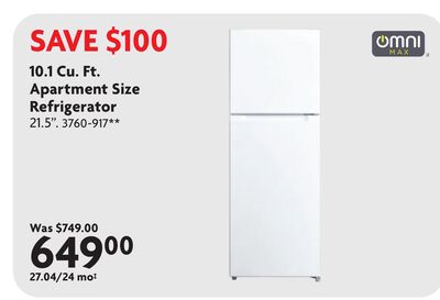 10.1 Cu. Ft. Apartment Size Refrigerator