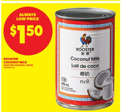 ROOSTER COCONUT MILK, 398 ML