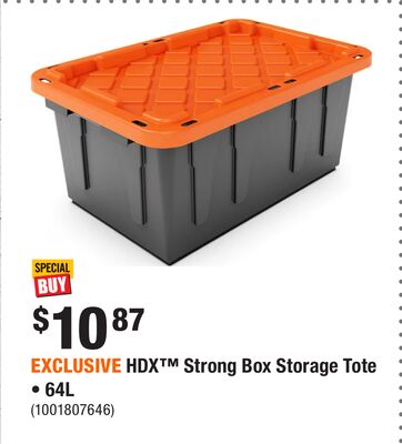 EXCLUSIVE HDX™ Strong Box Storage Tote • 64L