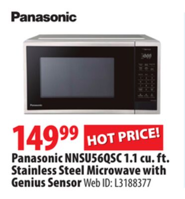 Panasonic NNSU56QSC 1.1 cu. ft. Stainless Steel Microwave with Genius Sensor