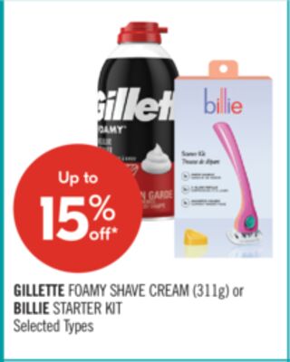 GILLETTE FOAMY SHAVE CREAM (311g) or BILLIE STARTER KIT