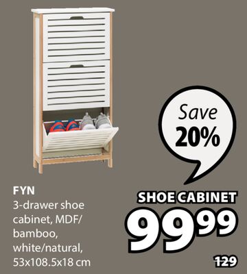 Fyn 3-drawer shoe cabinet