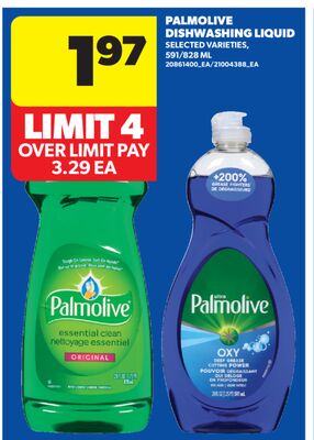 PALMOLIVE DISHWASHING LIQUID, 591/828 ML