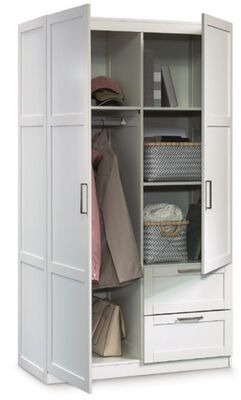 2-Door, 2-Drawer Wardrobe. Oak or white.