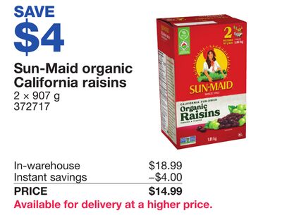 Sun-Maid organic California raisins