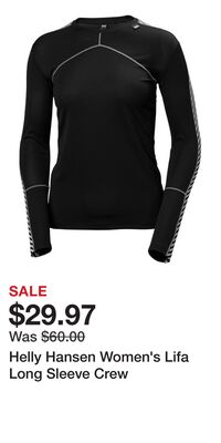 Helly Hansen Women's Lifa Long Sleeve Crew