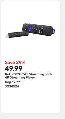 Roku 3820CA2 Streaming Stick 4K Streaming Player