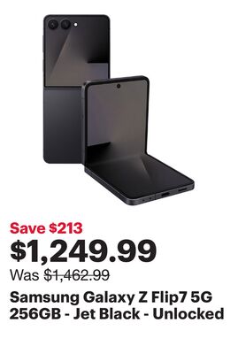 Samsung Galaxy Z Flip7 5G 256GB - Jet Black - Unlocked