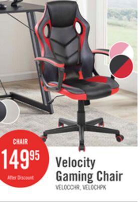 Velocity 24" Ergonomic Gaming Chair - Black & Red