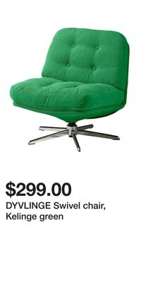 DYVLINGE Swivel chair, Kelinge green