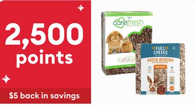 Earn 2,500 points when you spend $20+ on small pet bedding One-time use only.