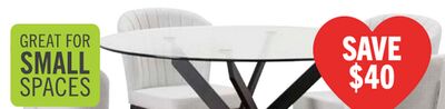 Zoe 5pc Dining Set with Table & 4 Chairs, Glass Top, Metal Geometric Base, 47"W Round - Black & Ivory