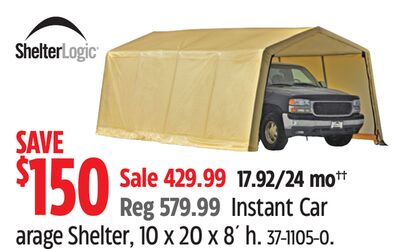 SHELTERLOGIC Instant Car arage Shelter
