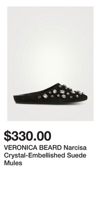 VERONICA BEARD Narcisa Crystal-Embellished Suede Mules