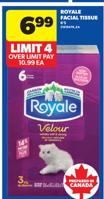 ROYALE FACIAL TISSUE, 6'S