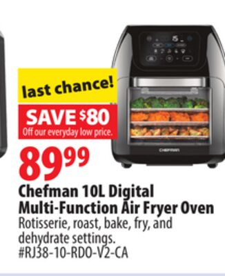 Chefman 10L Digital Multi-Function Air Fryer Oven