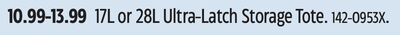 Sterilite 17L or 28L Ultra-Latch Storage Tote