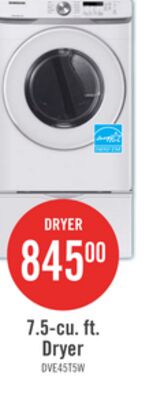 Samsung 7.5 Cu. Ft. Electric Dryer - White - Stackable - DVE45T6005W/AC