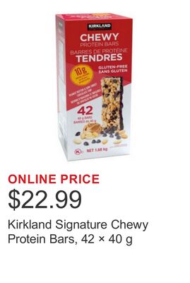 Kirkland Signature Chewy Protein Bars, 42 × 40 g