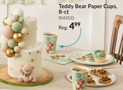 Teddy Bear Paper Cups 8-ct