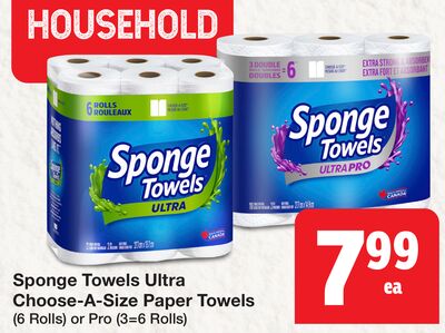 Sponge Towels Ultra Choose-A-Size Paper Towels