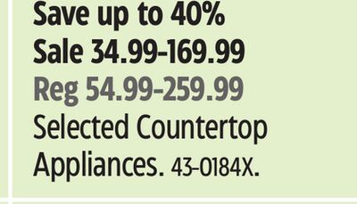 Selected Countertop Appliances.