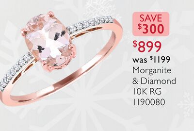 Morganite & Diamond 10K RG
