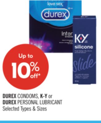 DUREX CONDOMS, K-Y or DUREX PERSONAL LUBRICANT