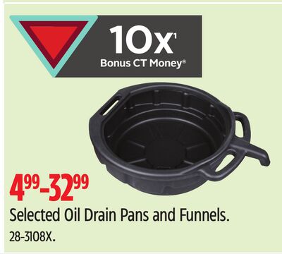 Selected Oil Drain Pans and Funnels.