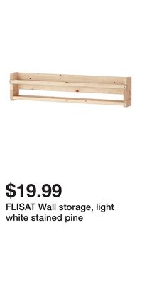 FLISAT Wall storage, light white stained pine