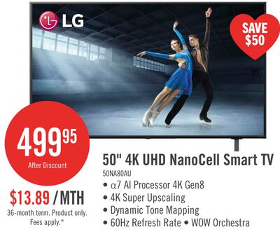 LG 50" NANO80 LED 4K UHD Smart webOS TV (50NANO80AUA.ACC) - 2025 Model