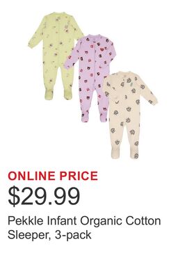 Pekkle Infant Organic Cotton Sleeper, 3-pack