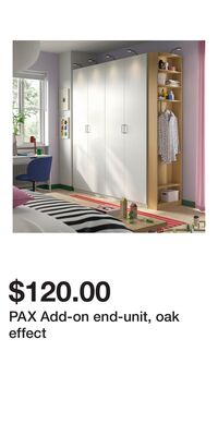 PAX Add-on end-unit, oak effect
