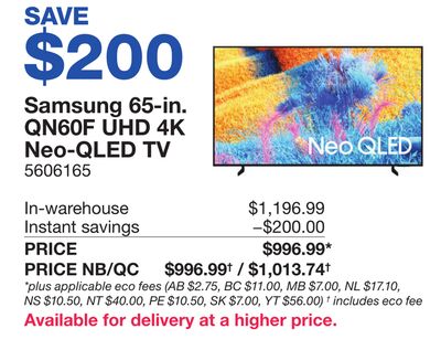 Samsung 65-in. QN60F UHD 4K Neo-QLED TV
