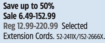 Selected Extension Cords