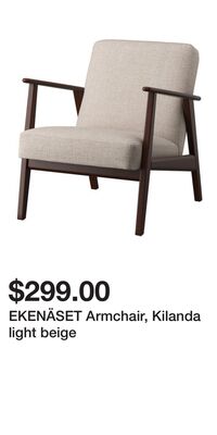 EKENÄSET Armchair, Kilanda light beige