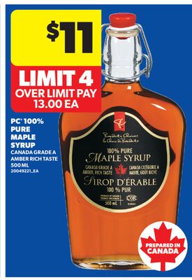 PC® 100% PURE MAPLE SYRUP, 500 ML