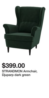 STRANDMON Armchair, Djuparp dark green