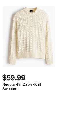 Regular-Fit Cable-Knit Sweater