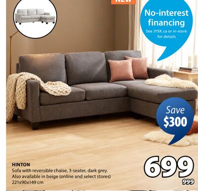 HINTON Sofa with reversible chaise